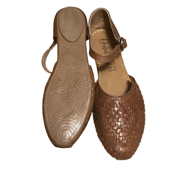 Mexican Huaraches Leather Handmade Woven Flats,‎ Sandals Woman's Sz 8 Brown - Picture 10 of 14